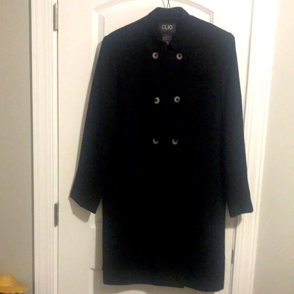 CLIO lightweight coat/ blazer polyester and double breasted w/ front pockets